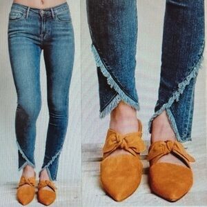 FRAME.CRISTALLO fringe tulip  skinny jeans. Size 26.